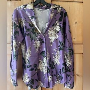 Vince lavender floral silk blouse NWT